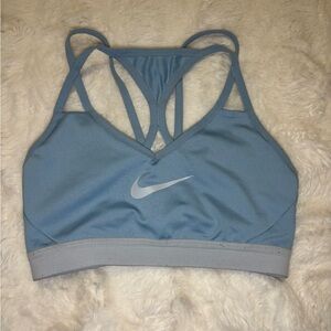 Nike Women's Gray and Blue Sports Bra